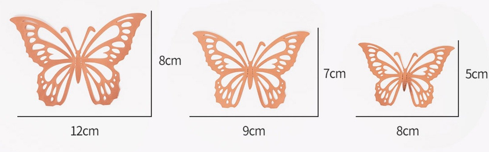 조이파티 나비 데코 장식 3종 x 4p 세트, 홀로그램핑크, 1세트 상세 이미지 1