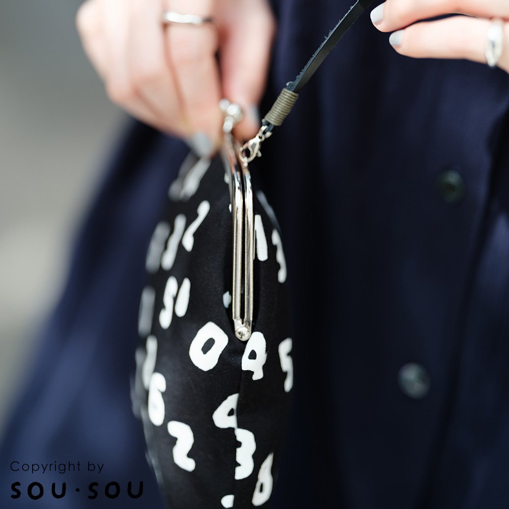 (공식) SOUSOU 소우소우 가마구치미니백 110CM 끈 포함 숫자 패턴(SO-SU-U) 상세 이미지 1