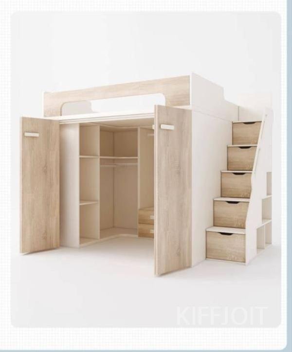 2층 벙커 침대 옷장 에우셉, 1200mmx2000mm, A형 상세 이미지 2