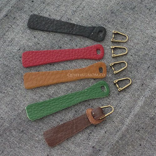 퀼팅맘 고급 슈렁큰 소가죽 지퍼고리(땅콩) 국내생산, 카멜브라운, 3개 상세 이미지 2