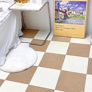 거실 매트 침실 바닥 조각 소형 30x30, 베이지, 극세사