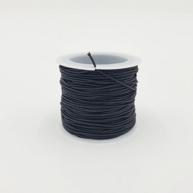 염주 팔찌 만들기 비즈 DIY 부자재 고탄성 나일론 고무줄 1mm, 블랙, 1개