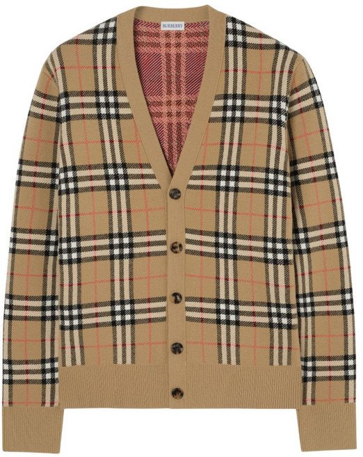 무료배송Burberry버버리 체크 버튼 가디건