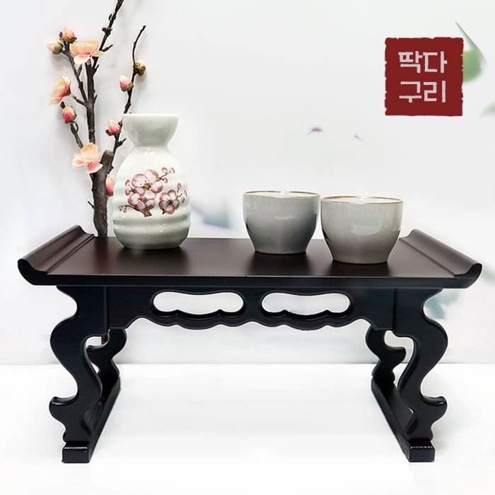 [딱다구리] 국내제작 옻칠소반 전통찻상 다과상, 월넛, 1개 상세 이미지 1