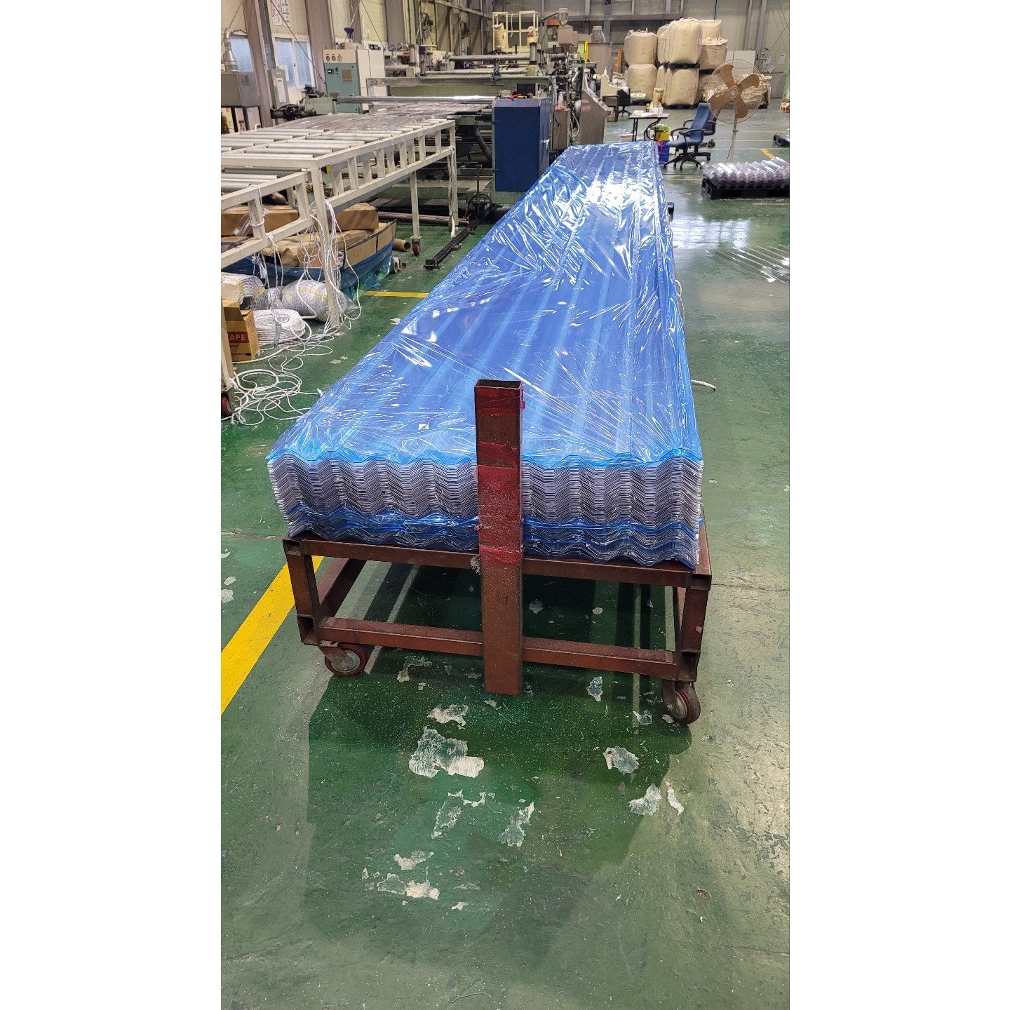 렉산 골판 C63 광폭 폴리카보네이트 PC판 국산 지붕 1000X1800, 그린, 1800mm, 1개 상세 이미지 2