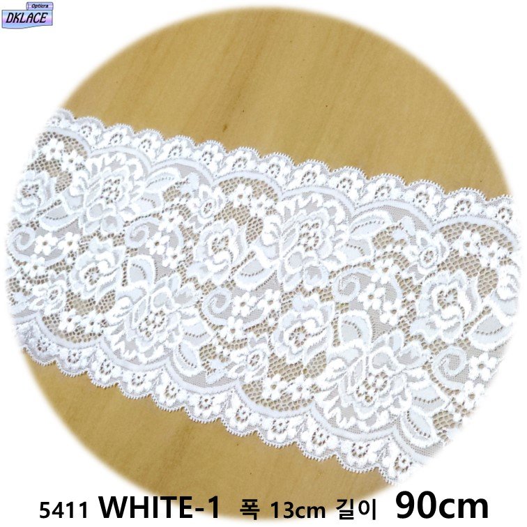 DKLACE-5411-F / (폭 13cm 길이1yd 5yd 기준) / 자가드 낙하판 스판 레이스 모음, 블랙_3, 1개할인· 4일 남음 상세 이미지 1