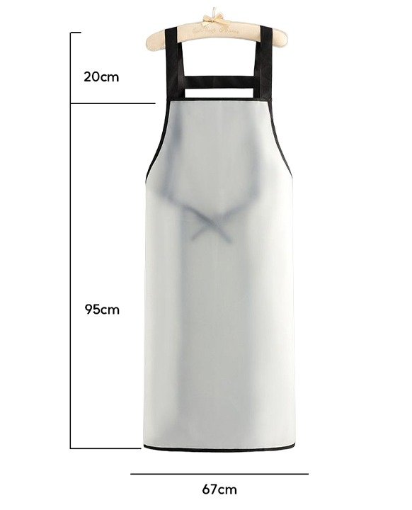 다퍼남 TPU 우레탄 방수 앞치마 롱 95cm, 반투명 블랙, 2개 상세 이미지 2