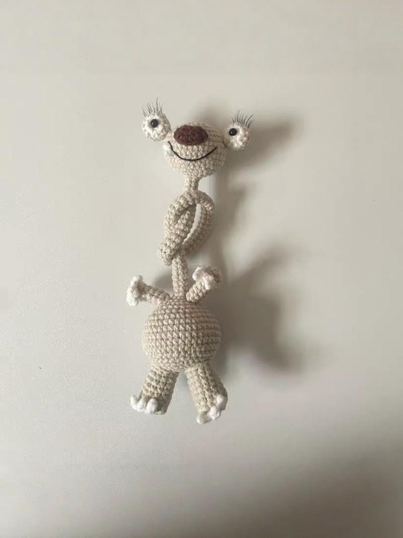 2개세트 DIY 뜨개 재료 목긴 인형 추천 가방 키링 패키지 긴 목걸이 키홀더 선물, 1개, 베이지 2개, 1cm 상세 이미지 2