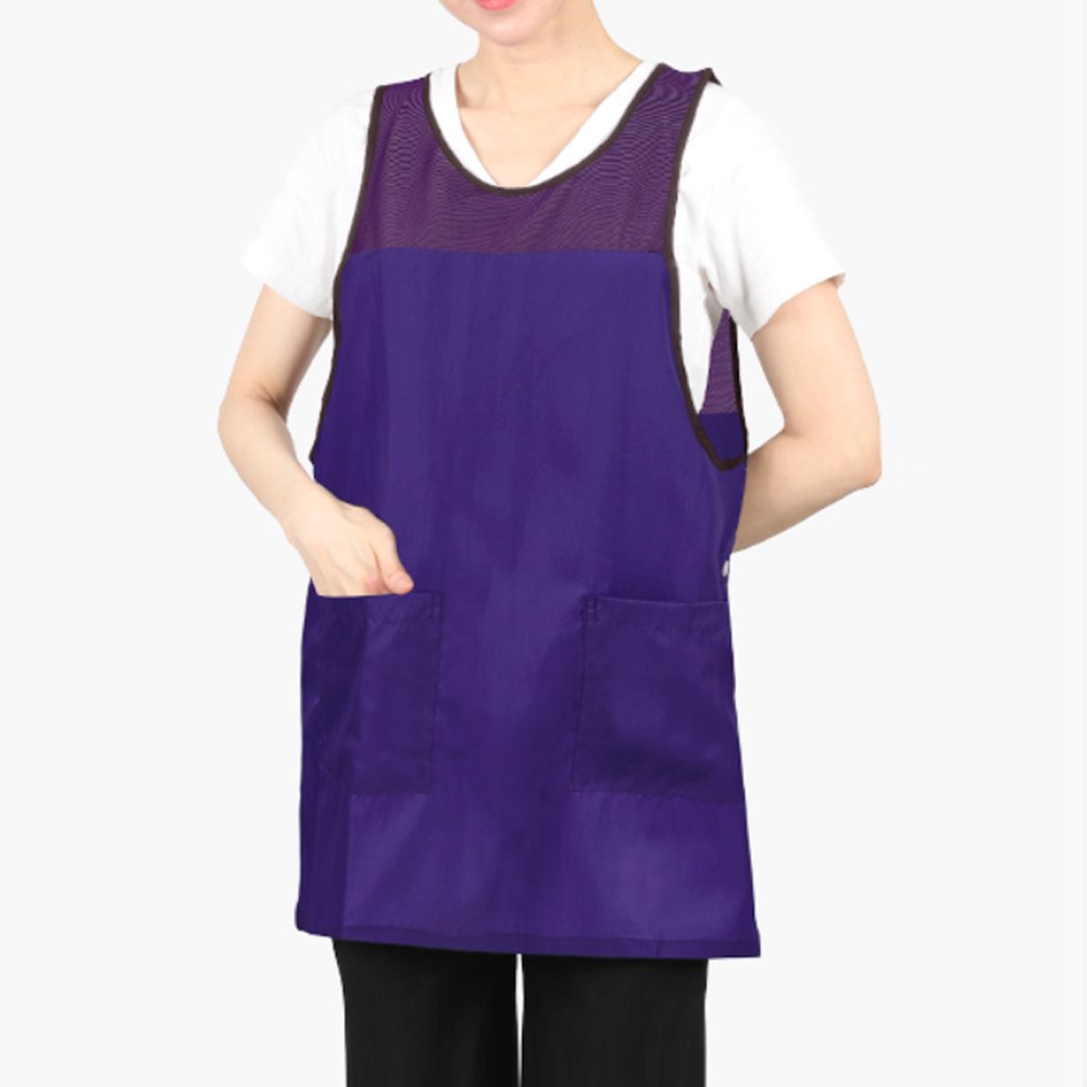 SF패션 망사 시원한 원피스형 앞치마 요양보호사 복지센터 인쇄, 곤색(sfla58) XL, 1개할인 상세 이미지 2