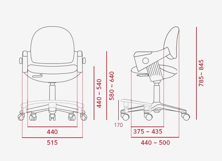 일룸 링고아이 인조가죽 의자 + 발걸이 세트 고정중심봉 싯브레이크캐스터, 그레이 상세 이미지 2