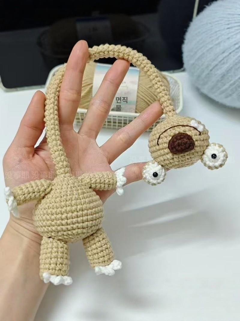 2개세트 DIY 뜨개 재료 목긴 인형 추천 가방 키링 패키지 긴 목걸이 키홀더 선물, 1개, 베이지 2개, 1cm 상세 이미지 1