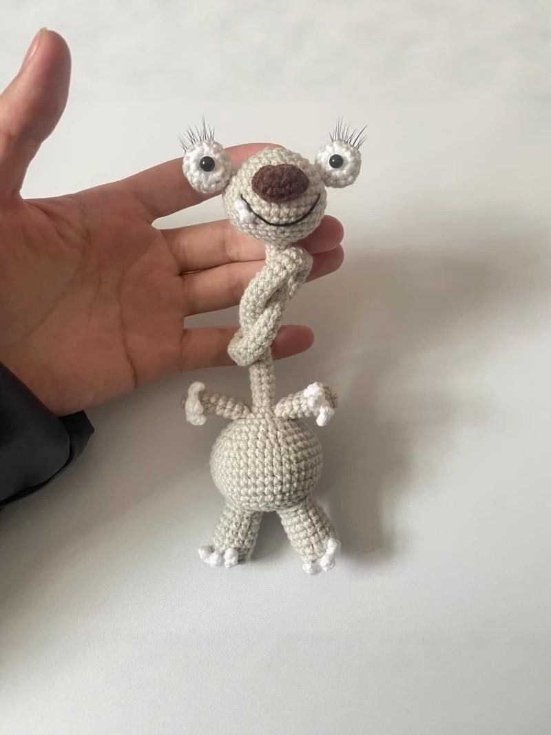 2개세트 DIY 뜨개 재료 목긴 인형 추천 가방 키링 패키지 긴 목걸이 키홀더 선물, 1개, 베이지 2개, 1cm 상세 이미지 2