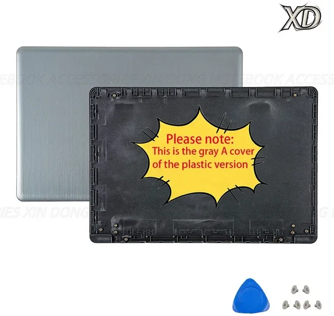 N580 플라스틱 버전 LCD 백 커버/베젤/힌지 교체용 새 하우징 케이스, 01 15.6in, 01 다른, 17 Plastic Gray A Cover