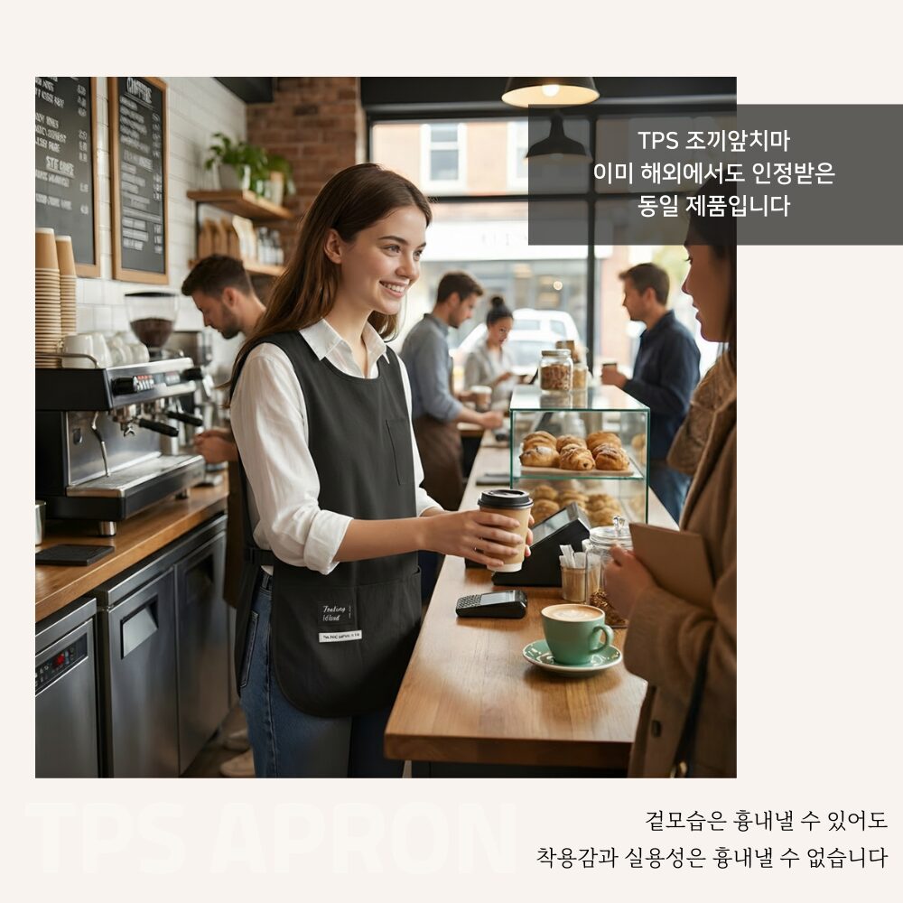 통품스토어 더 편해진 롱기장 어린이집 조끼앞치마 발수원단 주방 원피스앞치마, 1개, 블랙할인· 05:53:3 상세 이미지 2