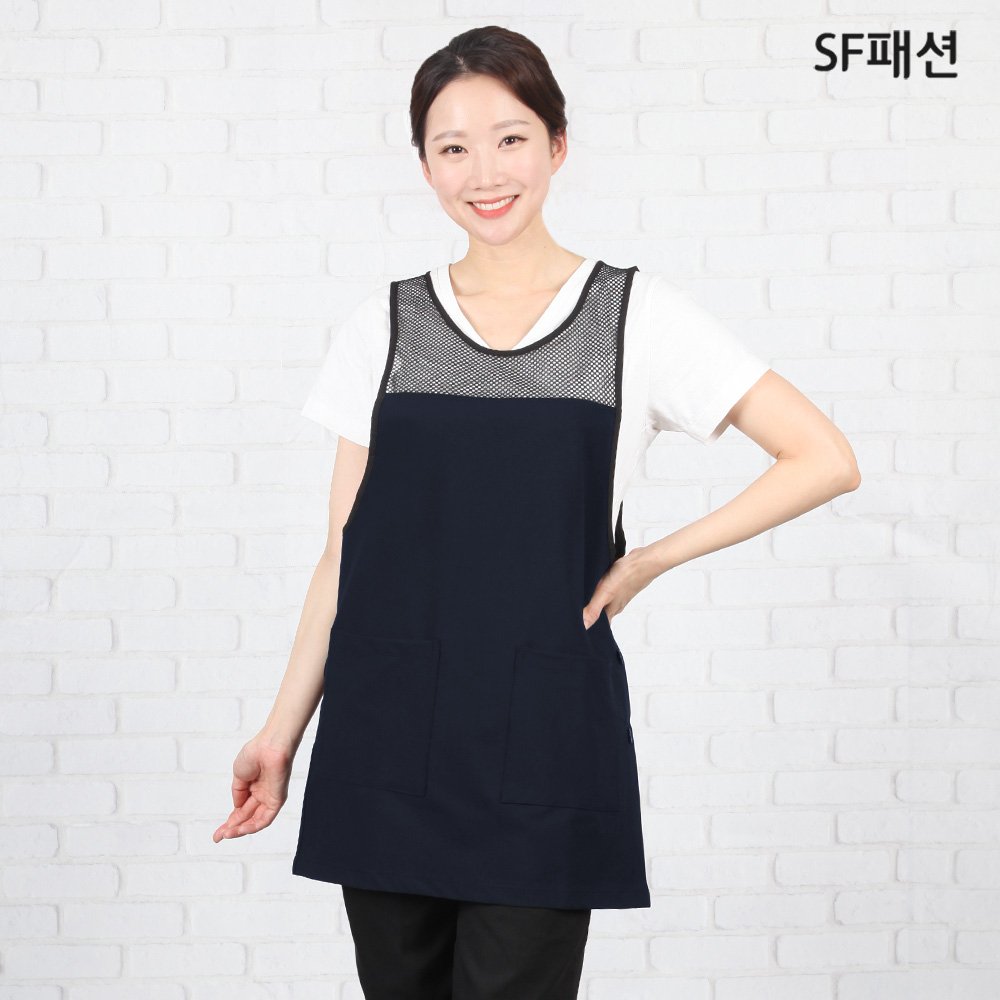 SF패션 망사 시원한 원피스형 앞치마 요양보호사 복지센터 인쇄, 곤색(sfla58) XL, 1개할인 상세 이미지 2