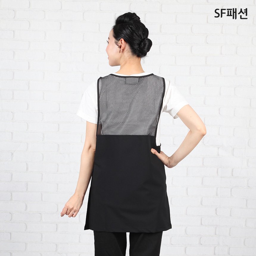 SF패션 망사 시원한 원피스형 앞치마 요양보호사 복지센터 인쇄, 곤색(sfla58) XL, 1개할인 상세 이미지 1