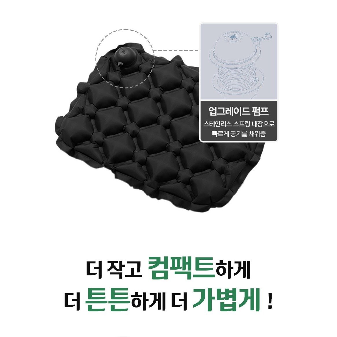 굿컨트리 휴대용 비행기 방석 기내용 에어 무하중방석, 블랙 상세 이미지 2