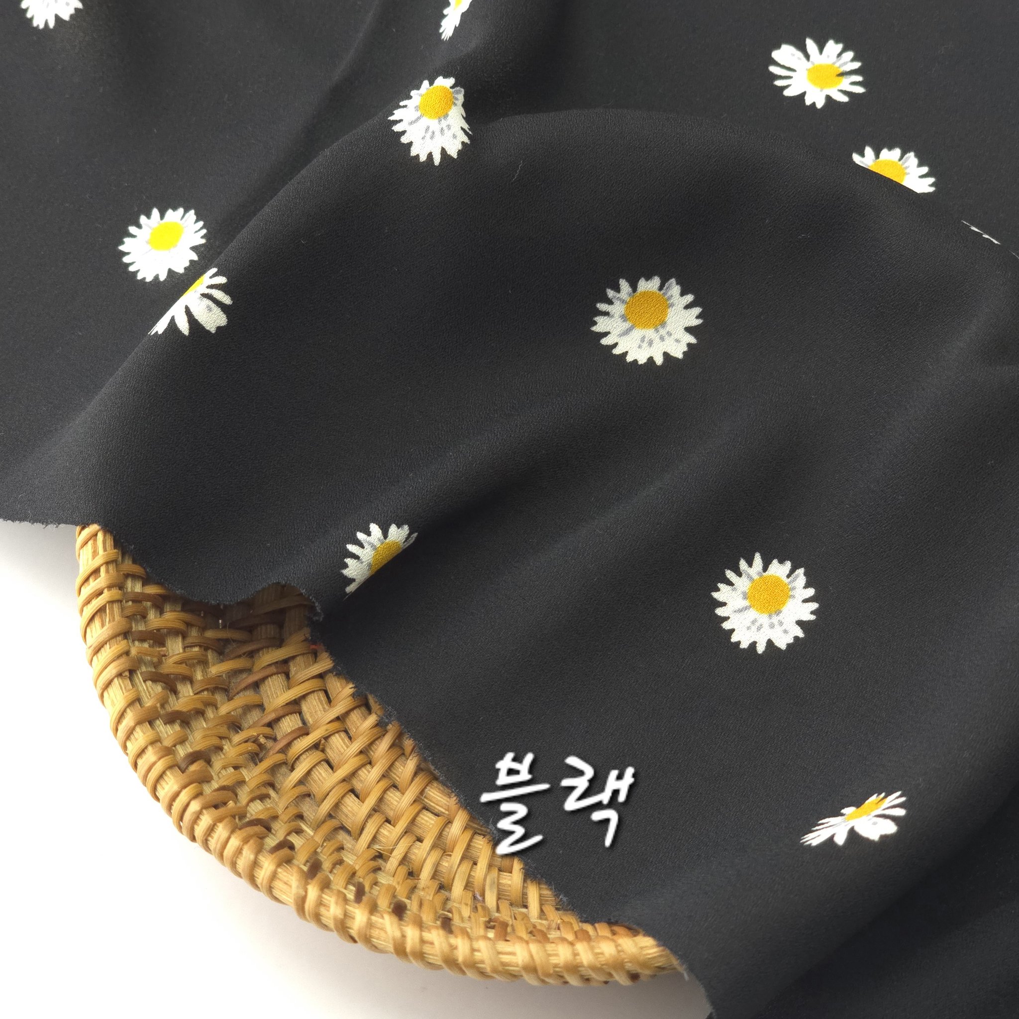 폴리 소프트도비 차르르한 플라워나염 포유2종 천원단, 블랙, 1개 상세 이미지 1