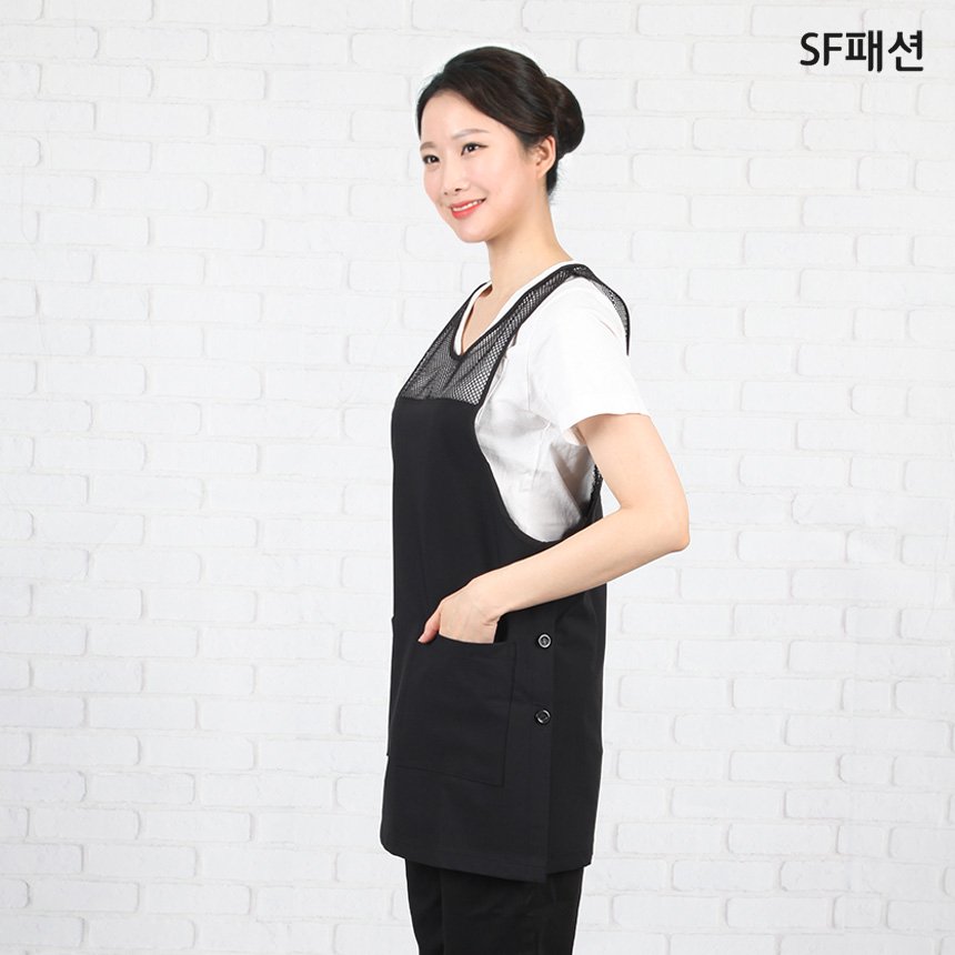 SF패션 망사 시원한 원피스형 앞치마 요양보호사 복지센터 인쇄, 곤색(sfla58) XL, 1개할인 상세 이미지 2