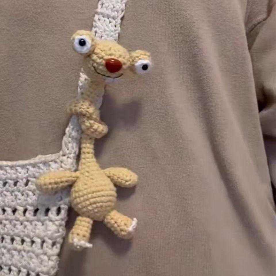 2개세트 DIY 뜨개 재료 목긴 인형 추천 가방 키링 패키지 긴 목걸이 키홀더 선물, 1개, 베이지 2개, 1cm 상세 이미지 1