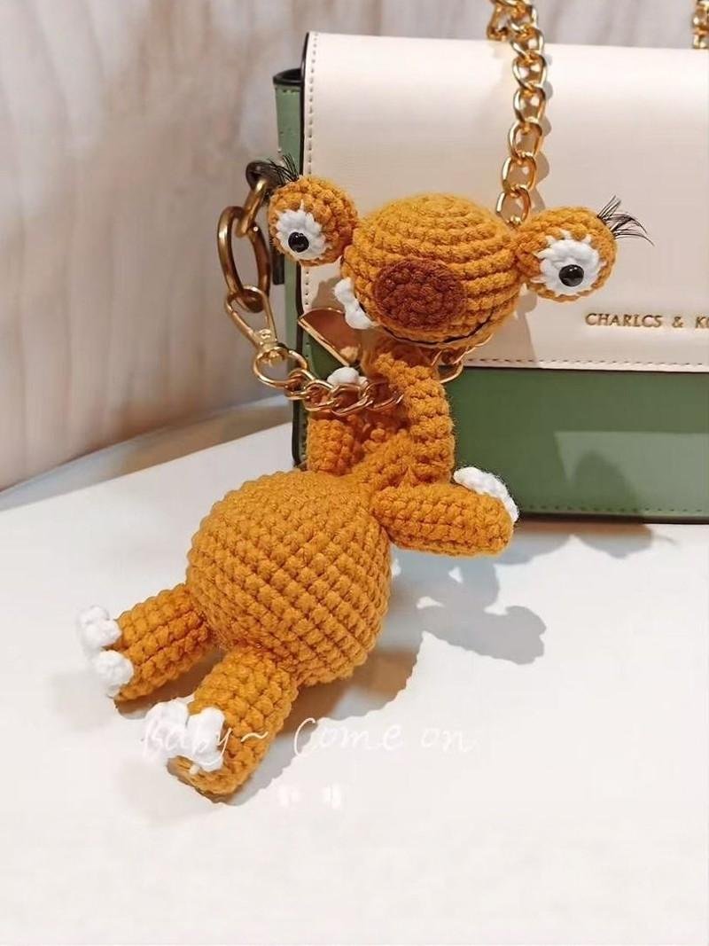 2개세트 DIY 뜨개 재료 목긴 인형 추천 가방 키링 패키지 긴 목걸이 키홀더 선물, 1개, 베이지 2개, 1cm 상세 이미지 2