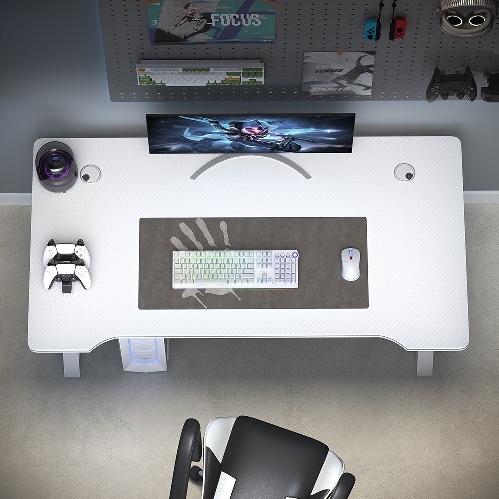 리보아 K자형 컴퓨터 게이밍 책상 테이블 1200, 화이트할인 상세 이미지 1